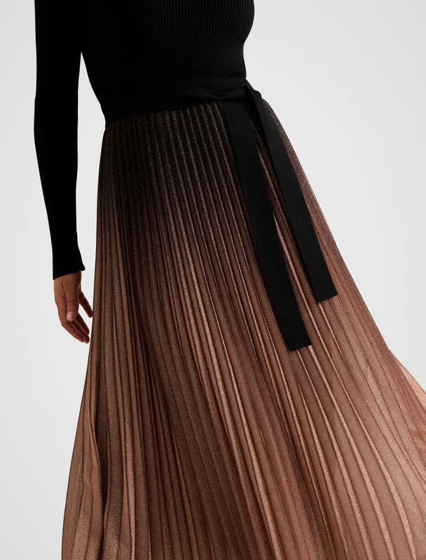 forever new  CELINA Ombre Metallic Midi Dress for Women | Best Price UAE